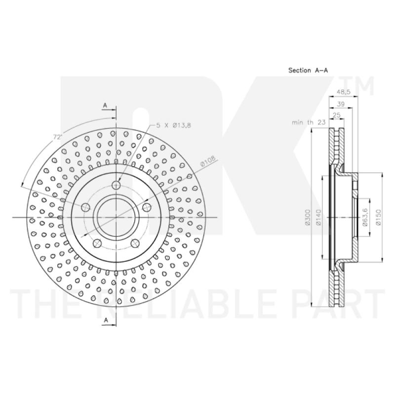 Jeu de 2 disques de frein avant NK 314864 - Visuel 2