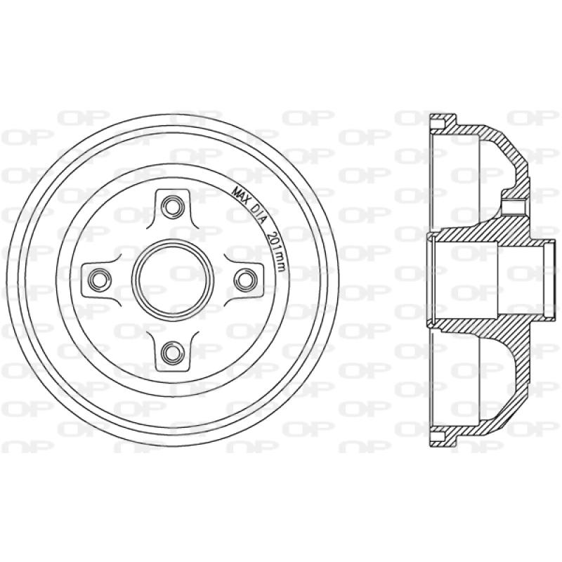 Tambour de frein OPEN PARTS BAD9060.30 - Visuel 1
