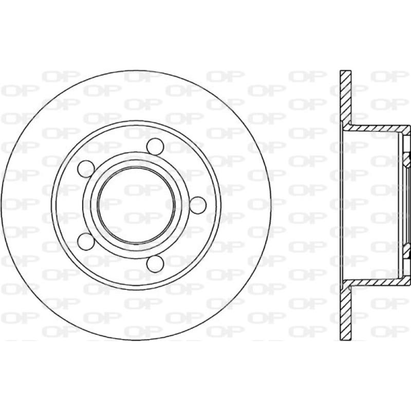 Jeu de 2 disques de frein arrière OPEN PARTS BDA1038.10 - Visuel 1