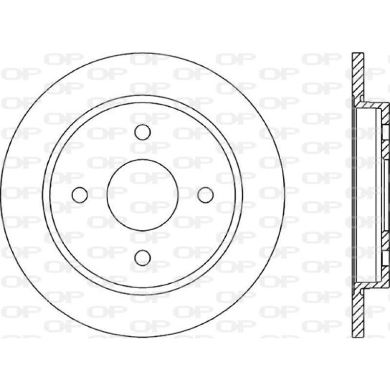Jeu de 2 disques de frein arrière OPEN PARTS BDA1165.10 - Visuel 1