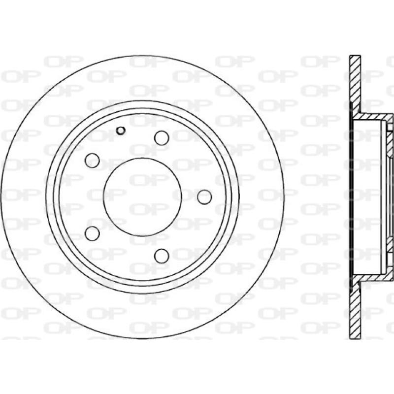 Jeu de 2 disques de frein arrière OPEN PARTS BDA1282.10 - Visuel 1