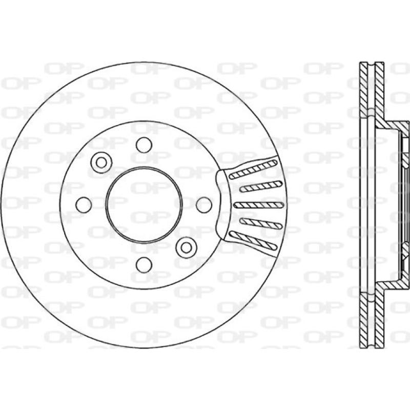 Jeu de 2 disques de frein avant OPEN PARTS BDA1450.20 - Visuel 1