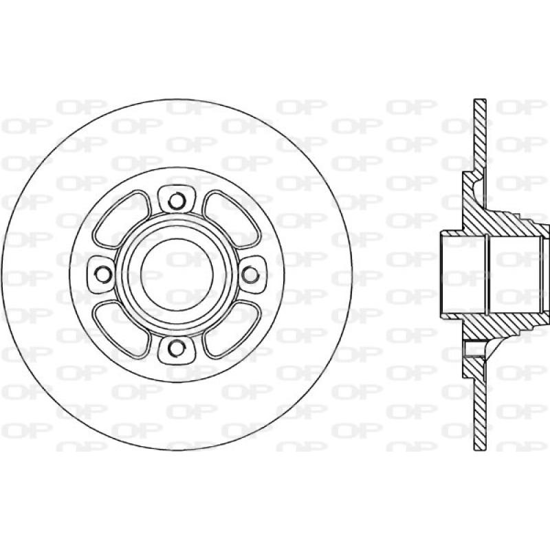 Jeu de 2 disques de frein arrière OPEN PARTS BDA1463.10 - Visuel 1