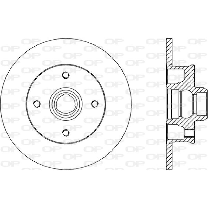 Jeu de 2 disques de frein arrière OPEN PARTS BDA1583.10 - Visuel 1