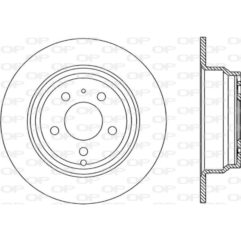 Jeu de 2 disques de frein arrière OPEN PARTS BDA1616.10 - Visuel 1