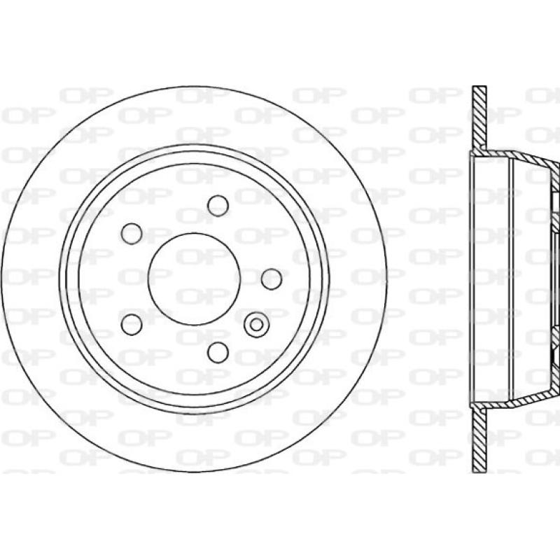 Jeu de 2 disques de frein arrière OPEN PARTS BDA1705.10 - Visuel 1