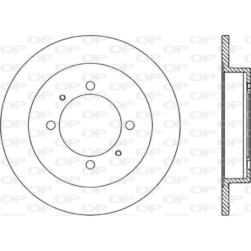 Jeu de 2 disques de frein arrière OPEN PARTS BDA1735.10 - Visuel 1