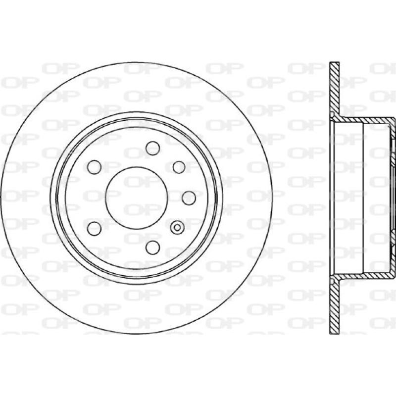 Jeu de 2 disques de frein arrière OPEN PARTS BDA1805.10 - Visuel 1