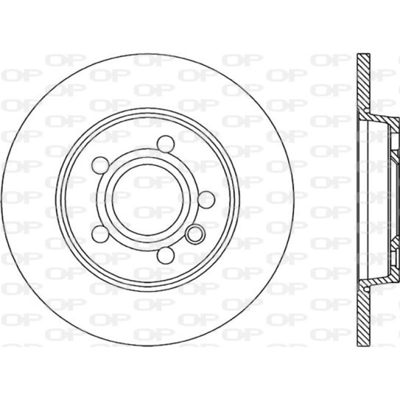 Jeu de 2 disques de frein arrière OPEN PARTS BDA1844.10 - Visuel 1