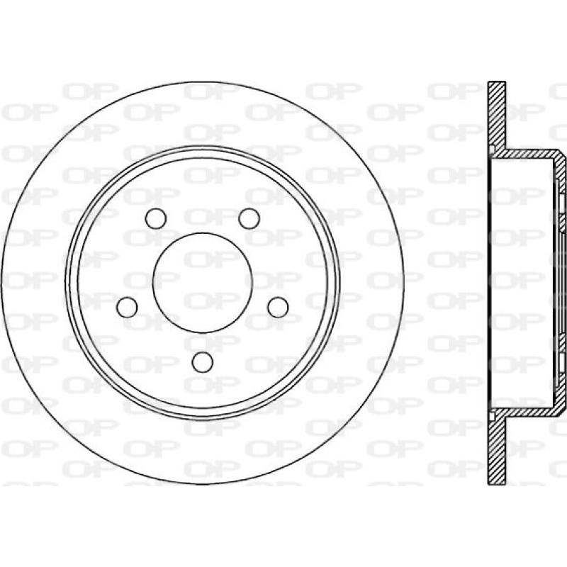 Jeu de 2 disques de frein arrière OPEN PARTS BDA1972.10 - Visuel 1