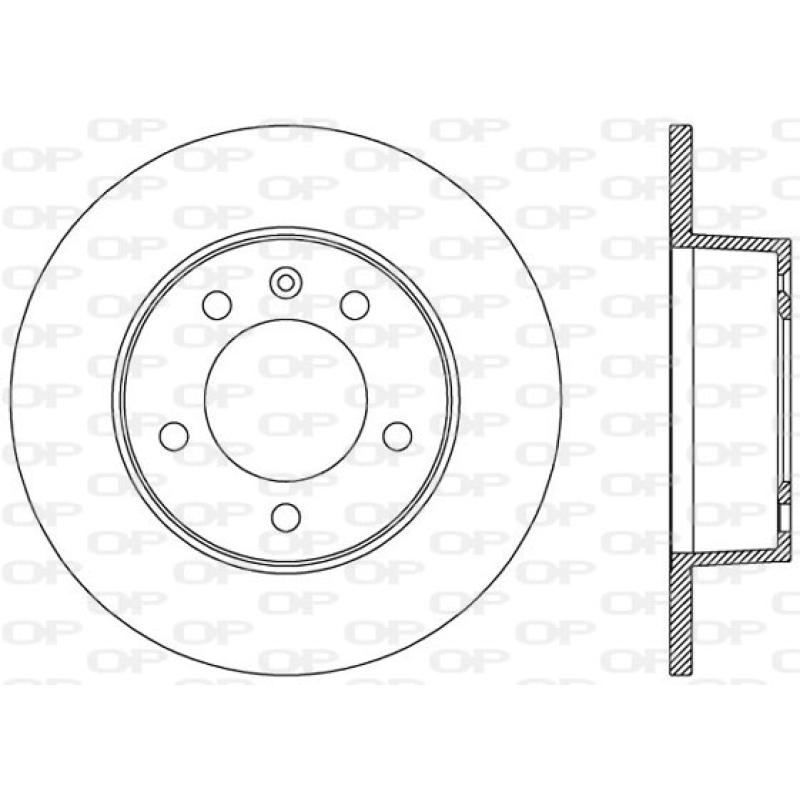 Jeu de 2 disques de frein arrière OPEN PARTS BDA2001.10 - Visuel 1