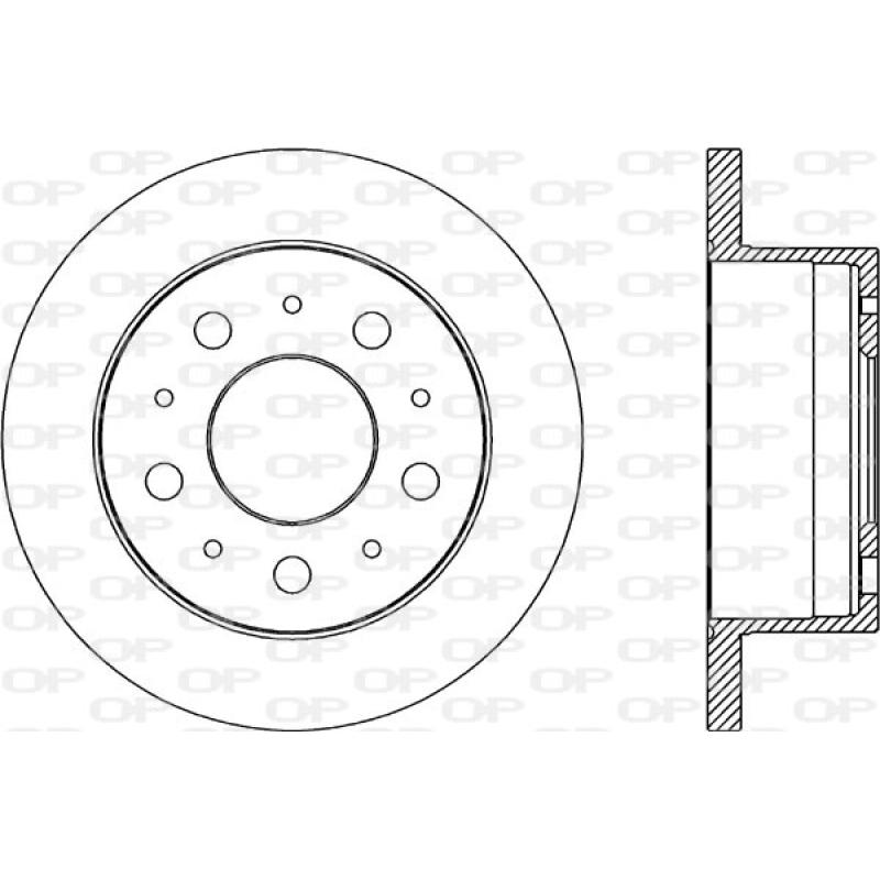Jeu de 2 disques de frein arrière OPEN PARTS BDA2033.10 - Visuel 1