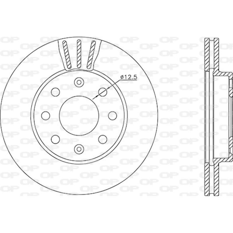Jeu de 2 disques de frein avant OPEN PARTS BDA2145.20 - Visuel 1