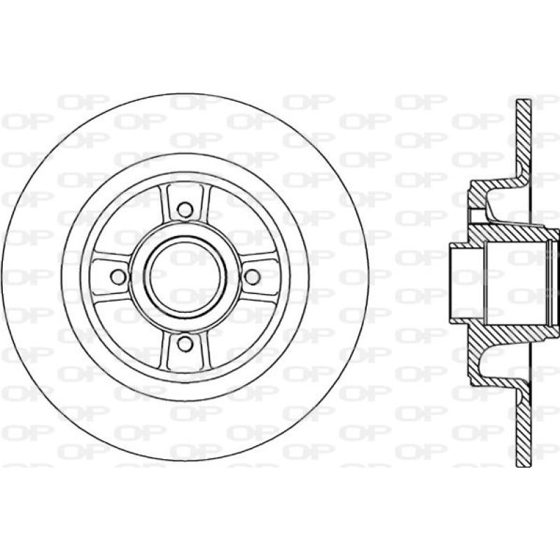 Jeu de 2 disques de frein arrière OPEN PARTS BDA2166.10 - Visuel 1