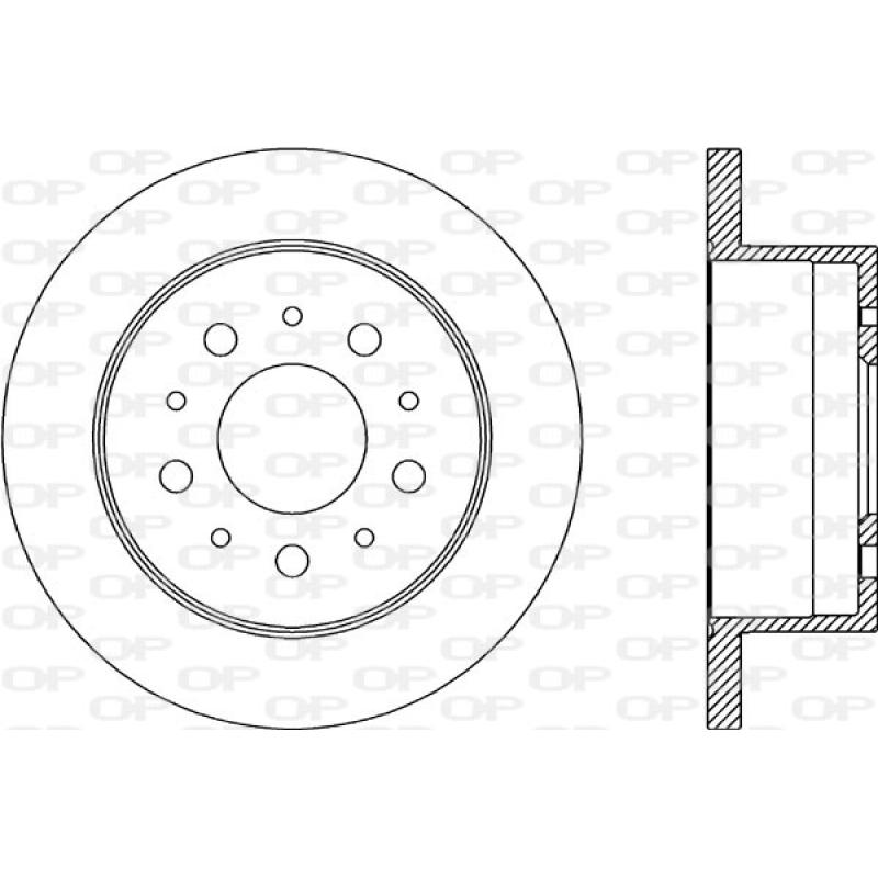 Jeu de 2 disques de frein arrière OPEN PARTS BDA2176.10 - Visuel 1
