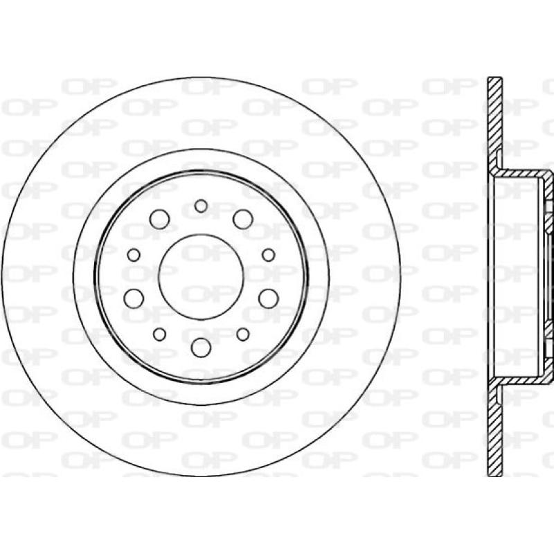 Jeu de 2 disques de frein arrière OPEN PARTS BDA2179.10 - Visuel 1