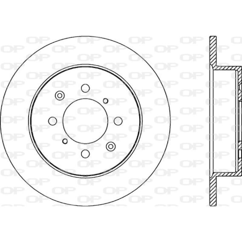Jeu de 2 disques de frein arrière OPEN PARTS BDA2186.10 - Visuel 1