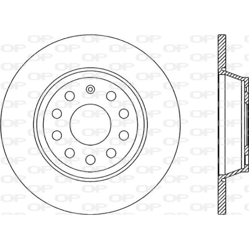 Jeu de 2 disques de frein arrière OPEN PARTS BDA2263.10 - Visuel 1