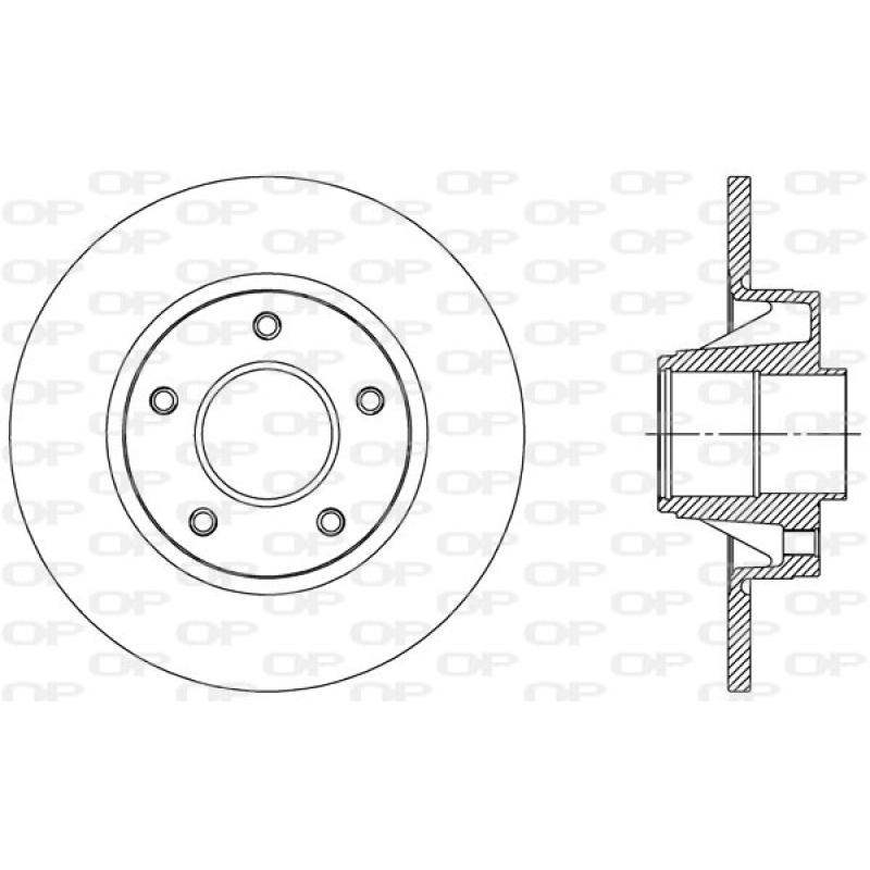 Jeu de 2 disques de frein arrière OPEN PARTS BDA2305.10 - Visuel 1