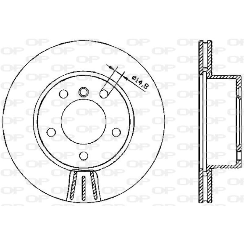 Jeu de 2 disques de frein avant OPEN PARTS BDA2328.20 - Visuel 1