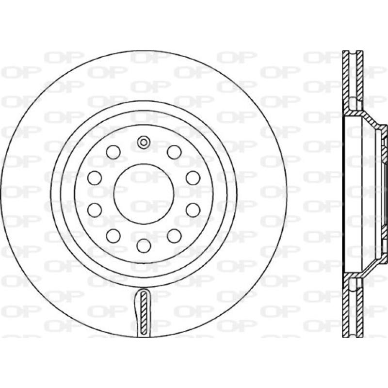 Jeu de 2 disques de frein arrière OPEN PARTS BDA2338.20 - Visuel 1