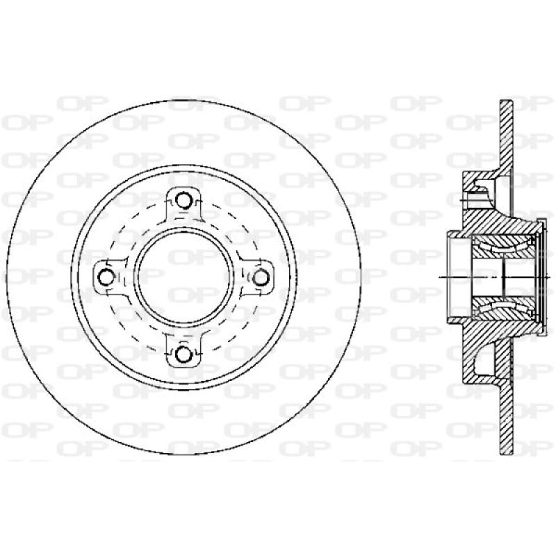 Jeu de 2 disques de frein arrière OPEN PARTS BDA2341.30 - Visuel 1