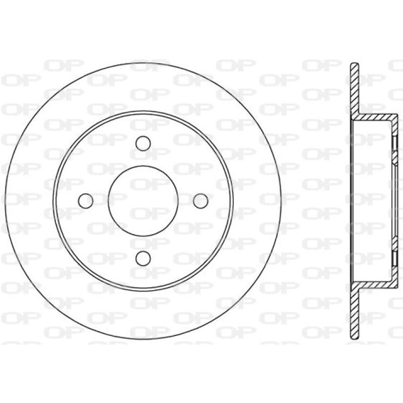 Jeu de 2 disques de frein arrière OPEN PARTS BDA2345.10 - Visuel 1