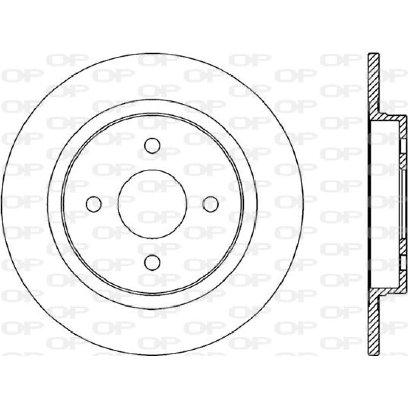 Jeu de 2 disques de frein arrière OPEN PARTS BDA2346.10 - Visuel 1