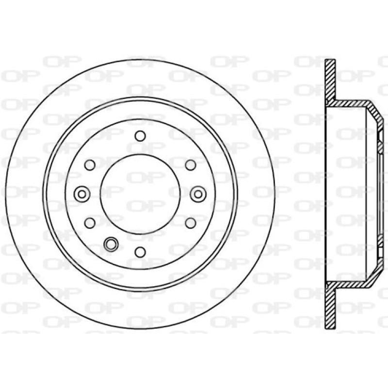 Jeu de 2 disques de frein arrière OPEN PARTS BDA2372.10 - Visuel 1