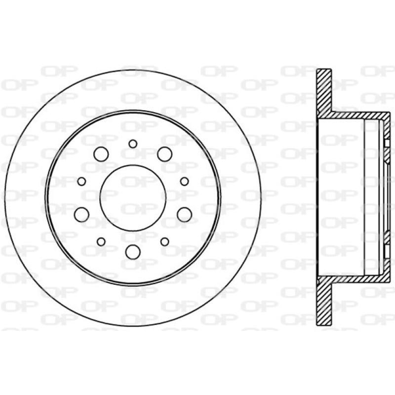 Jeu de 2 disques de frein arrière OPEN PARTS BDA2384.10 - Visuel 1
