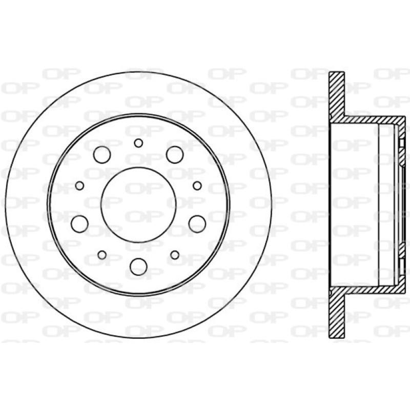 Jeu de 2 disques de frein arrière OPEN PARTS BDA2385.10 - Visuel 1