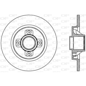 Jeu de 2 disques de frein arrière OPEN PARTS OEM 1619238880