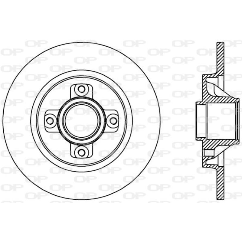 Jeu de 2 disques de frein arrière OPEN PARTS BDA2387.10 - Visuel 1