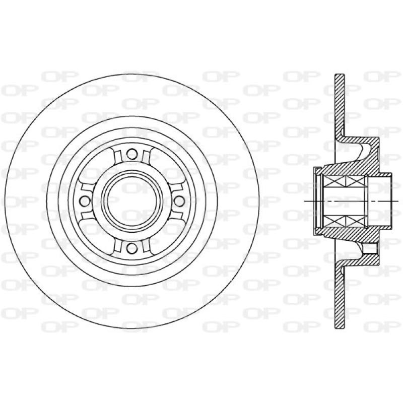 Jeu de 2 disques de frein arrière OPEN PARTS BDA2427.30 - Visuel 1