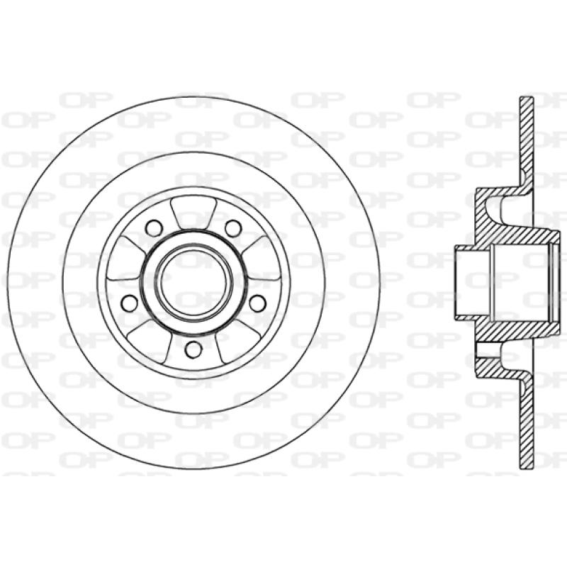 Jeu de 2 disques de frein arrière OPEN PARTS BDA2507.10 - Visuel 1