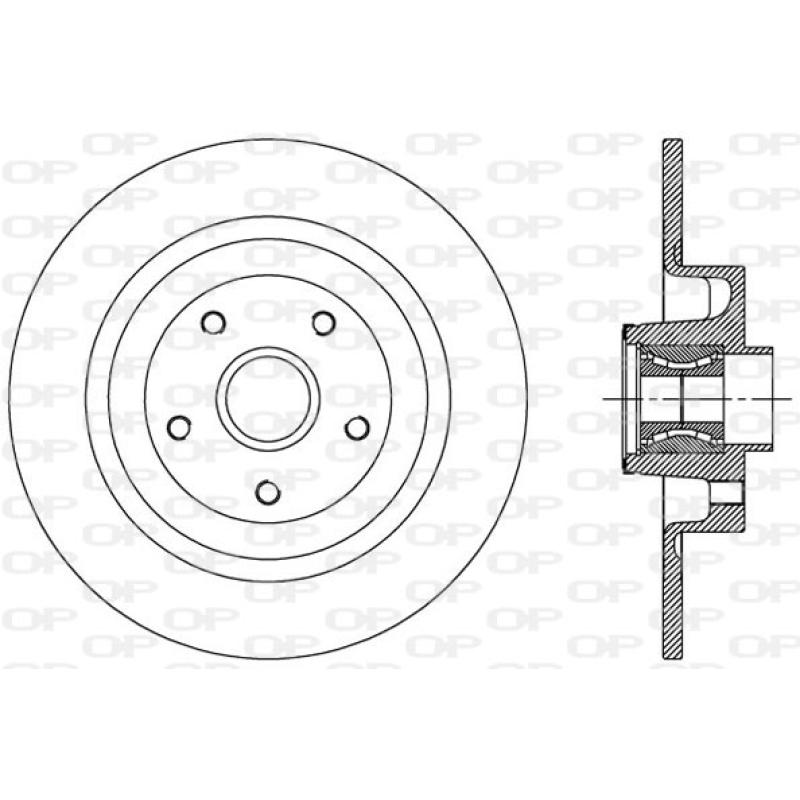 Jeu de 2 disques de frein arrière OPEN PARTS BDA2507.30 - Visuel 1
