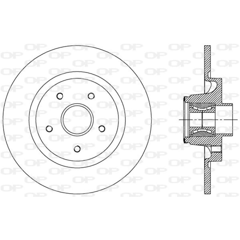 Jeu de 2 disques de frein arrière OPEN PARTS BDA2509.30 - Visuel 1