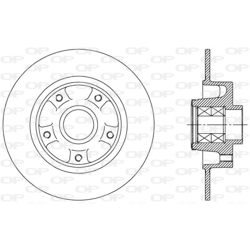 Jeu de 2 disques de frein arrière OPEN PARTS BDA2512.30 - Visuel 1