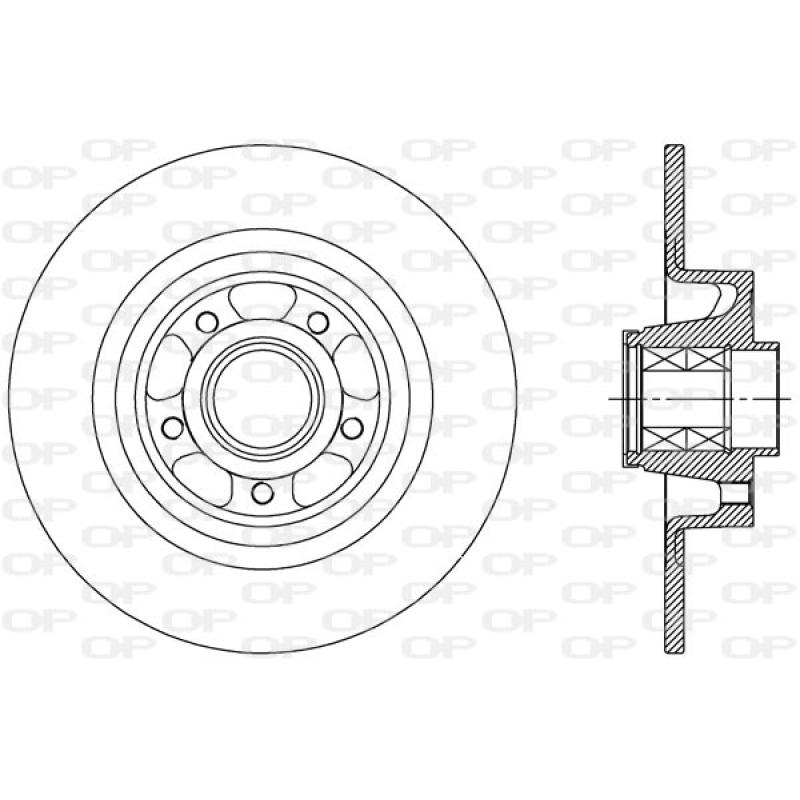 Jeu de 2 disques de frein arrière OPEN PARTS BDA2514.30 - Visuel 1