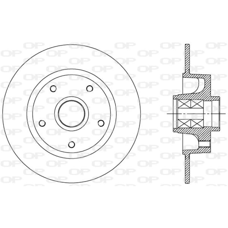 Jeu de 2 disques de frein arrière OPEN PARTS BDA2515.30 - Visuel 1
