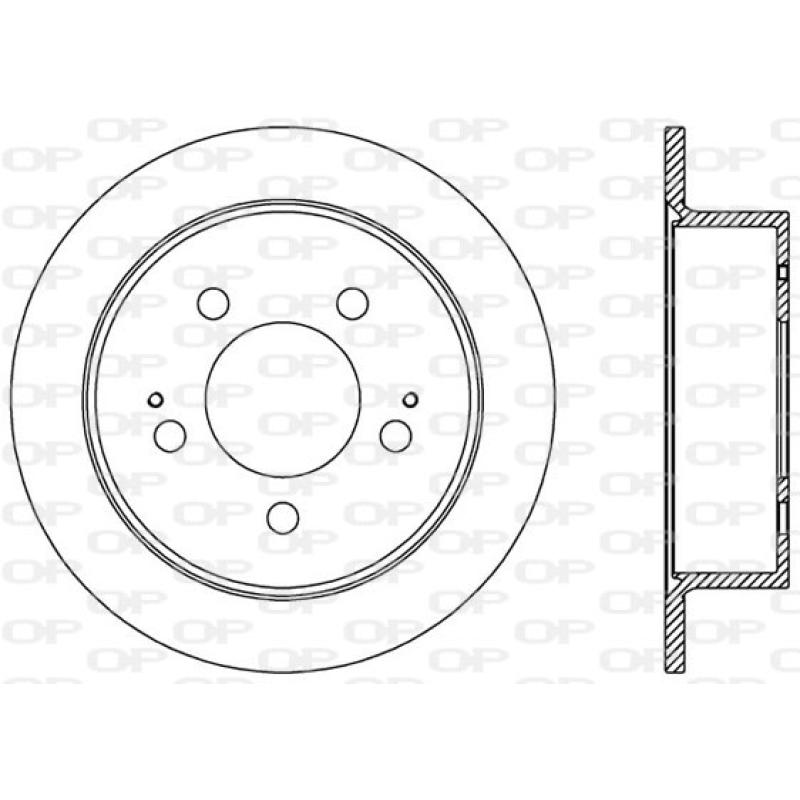 Jeu de 2 disques de frein arrière OPEN PARTS BDA2527.10 - Visuel 1