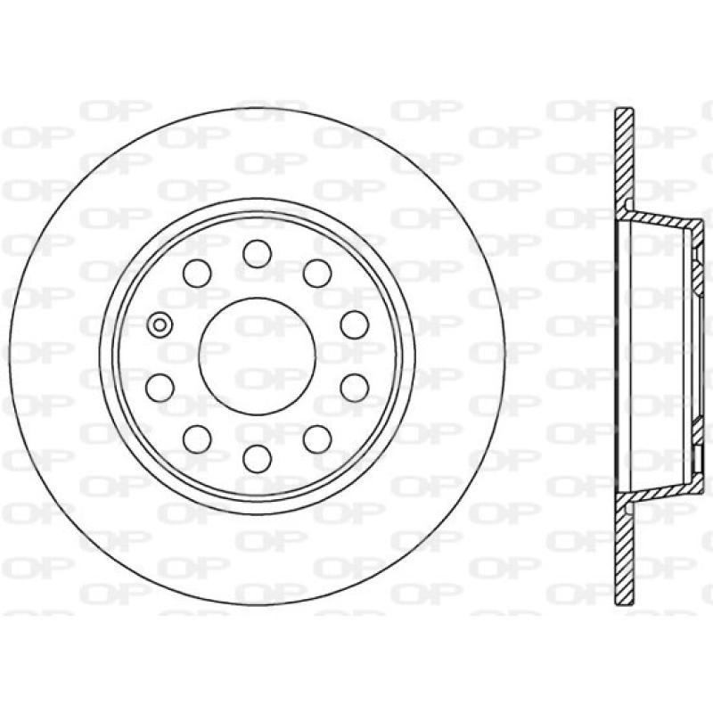 Jeu de 2 disques de frein arrière OPEN PARTS BDA2539.10 - Visuel 1