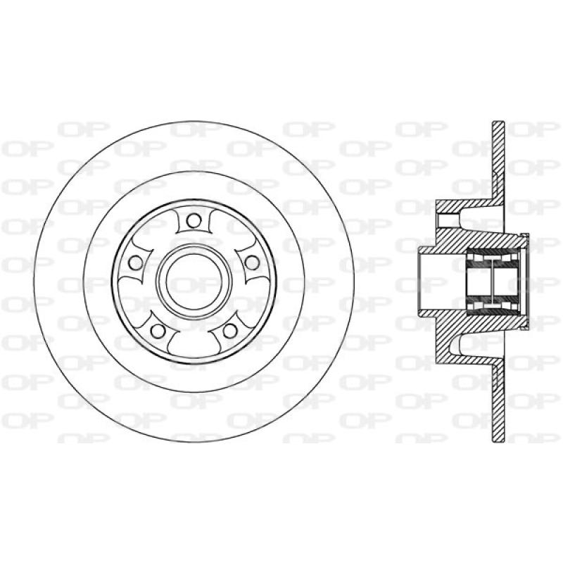Jeu de 2 disques de frein arrière OPEN PARTS BDA2708.30 - Visuel 1