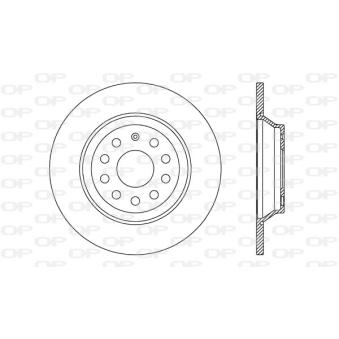 Jeu de 2 disques de frein arrière OPEN PARTS OEM 10464822