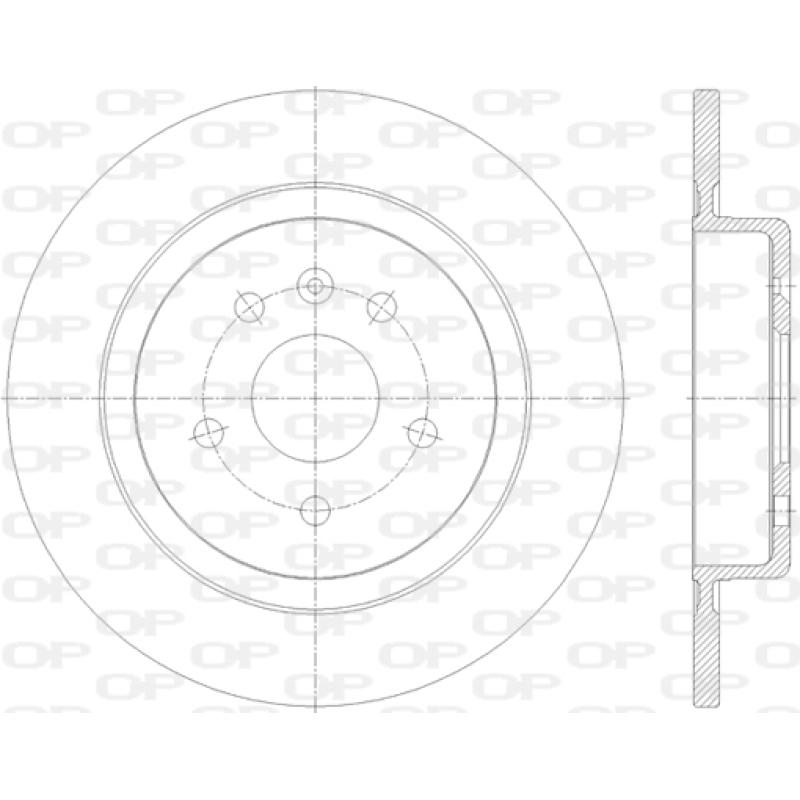Jeu de 2 disques de frein arrière OPEN PARTS BDA2816.10 - Visuel 1