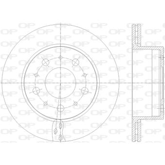 Jeu de 2 disques de frein arrière OPEN PARTS OEM 1612435780