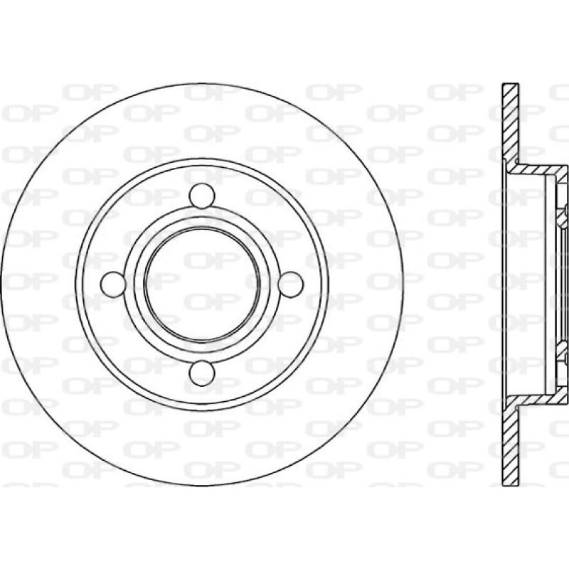 Jeu de 2 disques de frein arrière OPEN PARTS BDR1022.10 - Visuel 1