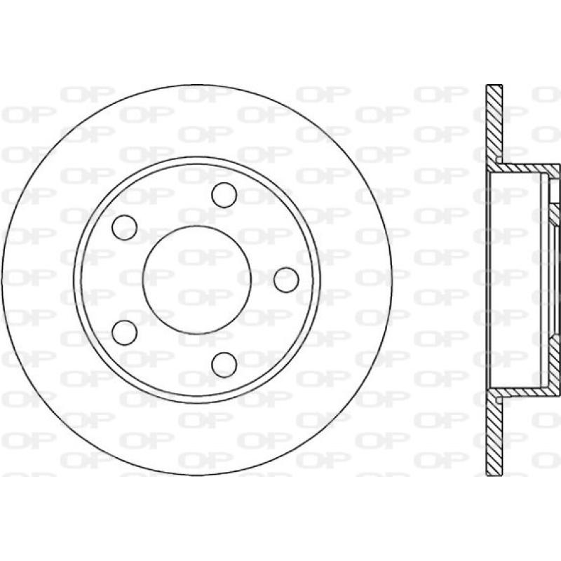 Jeu de 2 disques de frein arrière OPEN PARTS BDR1030.10 - Visuel 1