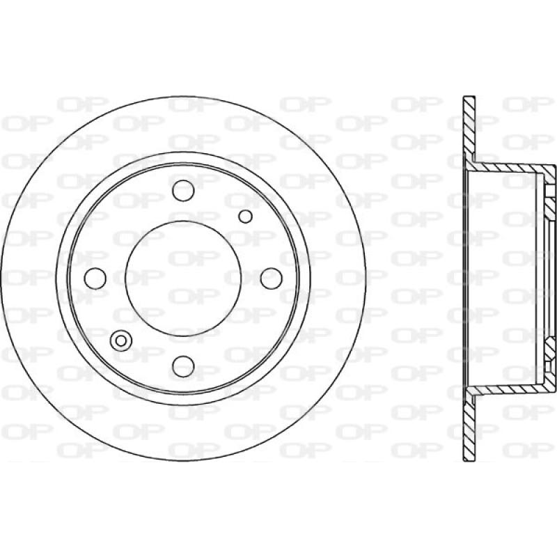 Jeu de 2 disques de frein arrière OPEN PARTS BDR1104.10 - Visuel 1