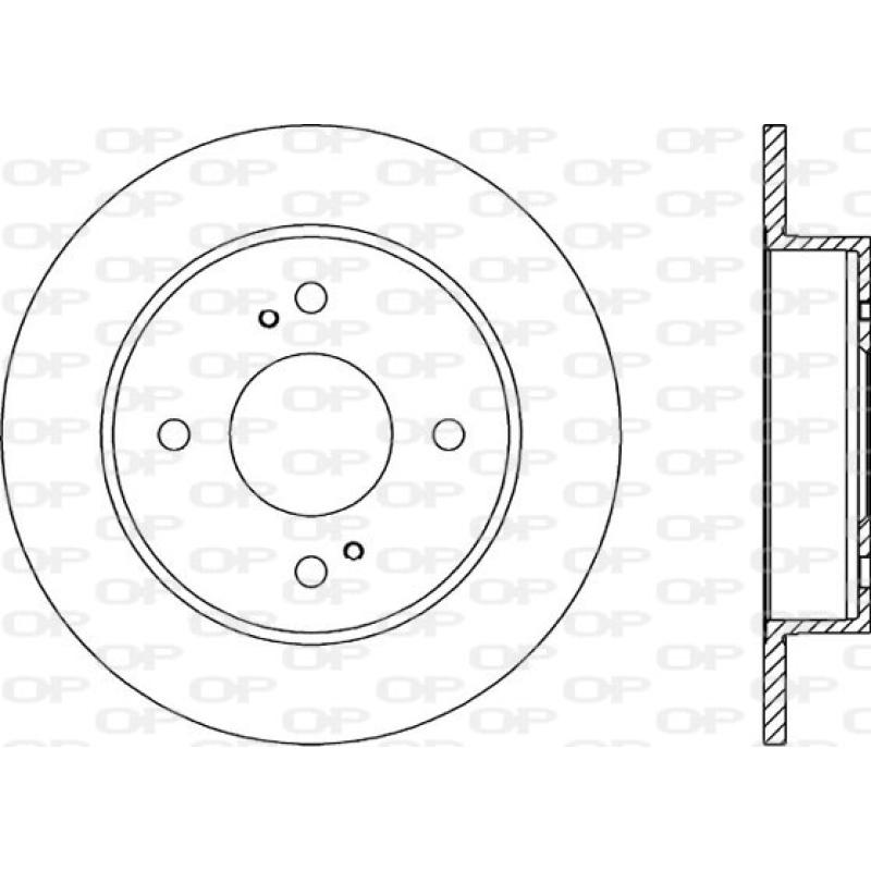 Jeu de 2 disques de frein arrière OPEN PARTS BDR1392.10 - Visuel 1